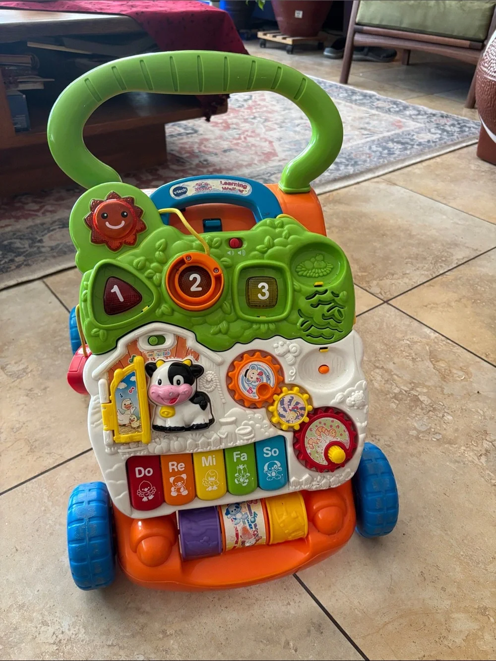 Interactive Toddler Activity Walker - Green/Orange with Music and Lights